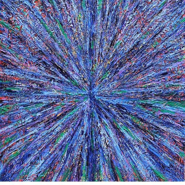 Had to repost from. @maxlaniadogallery this painting by my favorite guy @jeffbortniker #abstractart #abstractpaintings #feelinglucky #lifeisgood