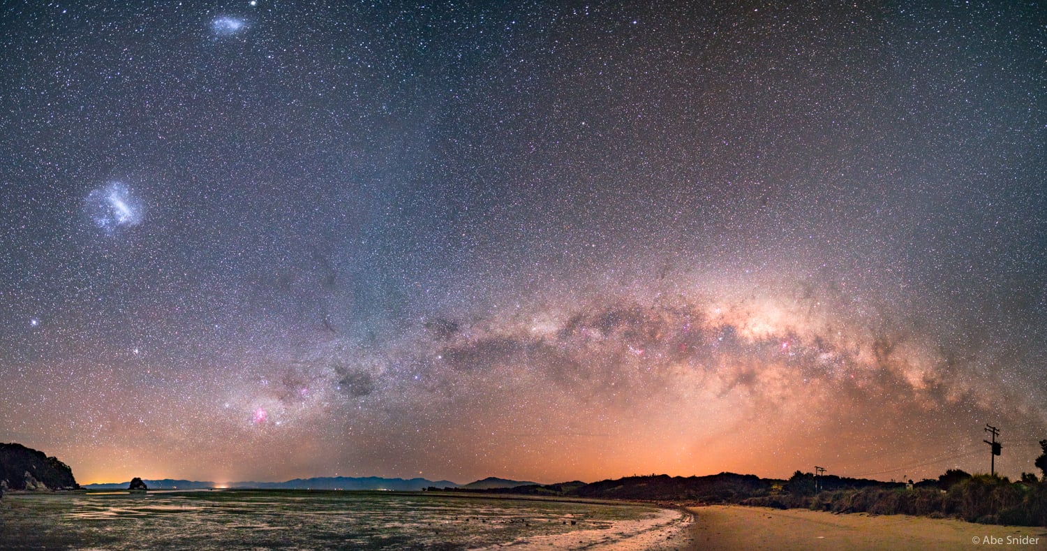 The arch of the heavens over Cape Puponga, New Zealand. 