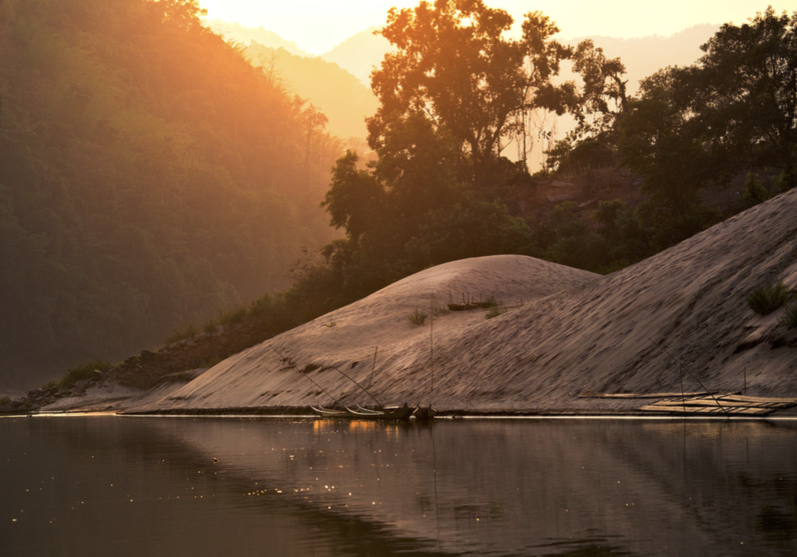 Sunset about 10km from Pak Beng, Laos