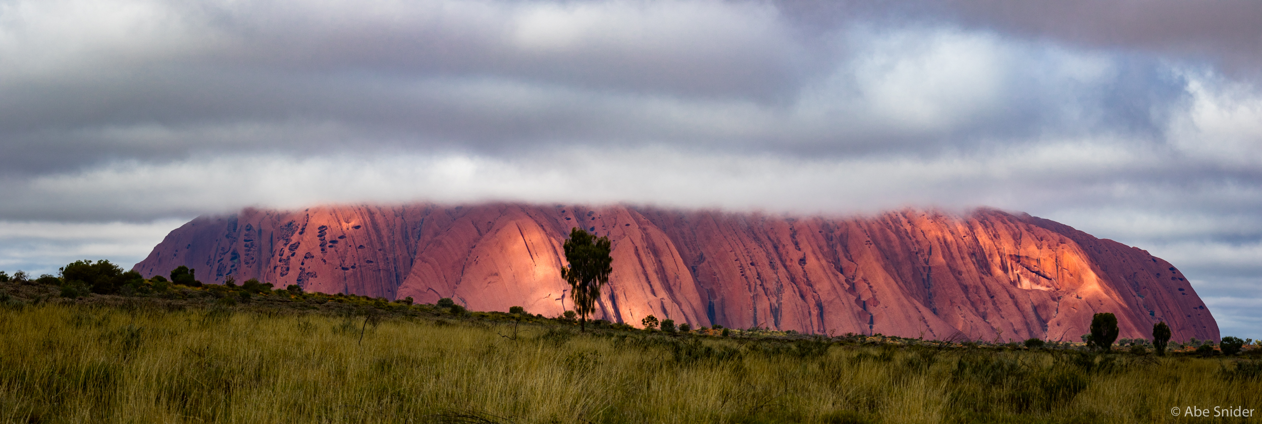 This was how Uluru looked upon our arrival. It was a few days until we had better weather but it was great having cooler temperatures even in winter.