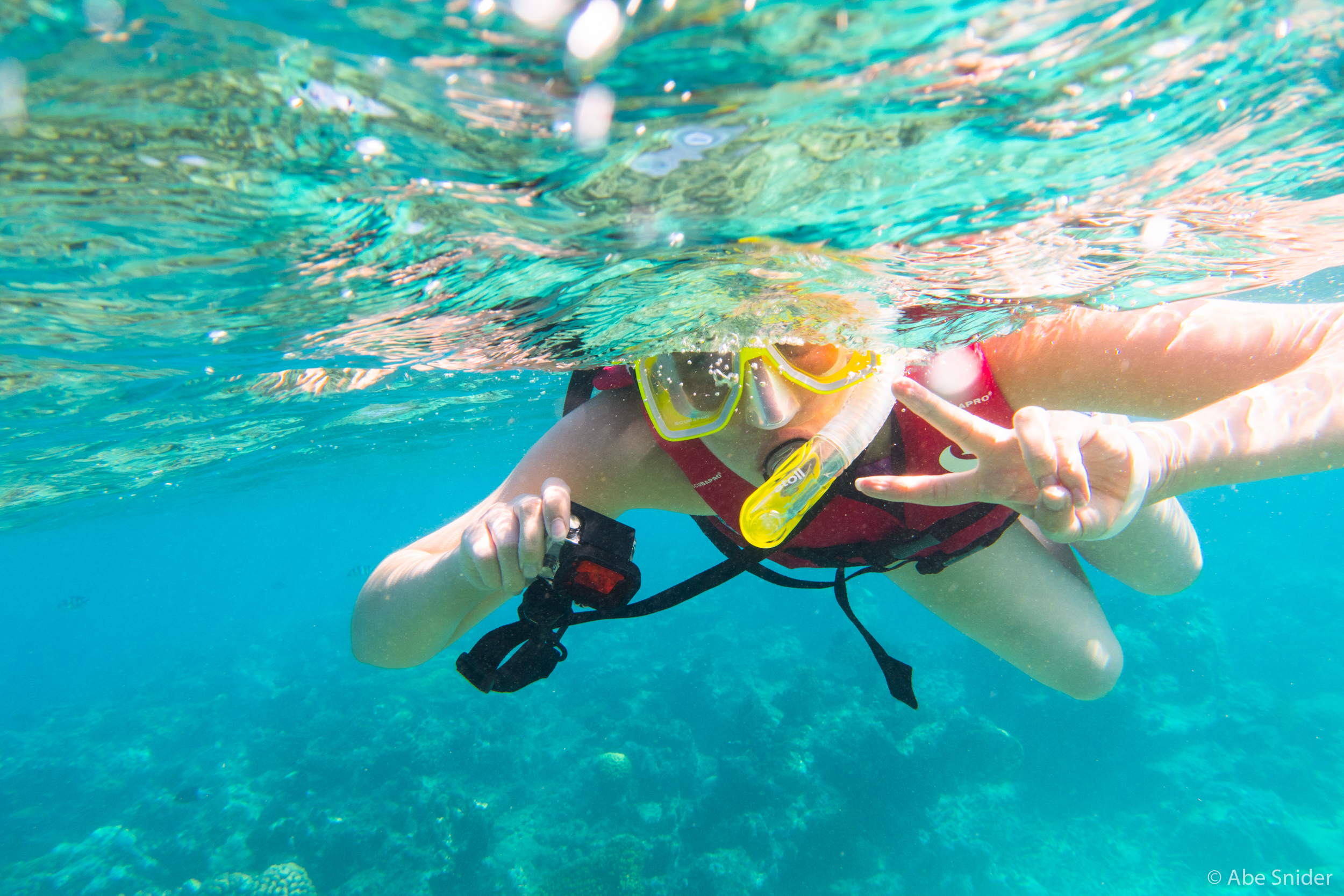 Tiffany getting her snorkel on!
