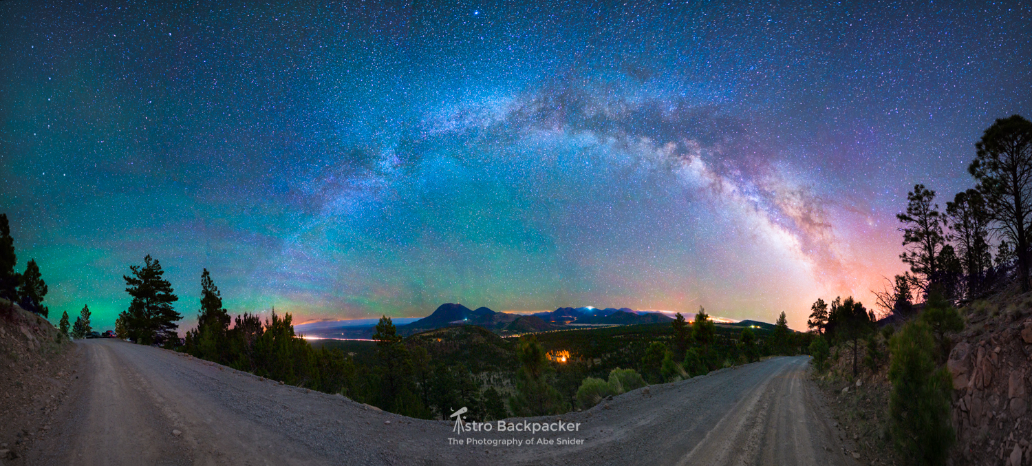 By complete luck me and Chaz saw Aurora on top of the Peaks while photographing the Milky Way. The geomagnetic activity was a 7.9!!