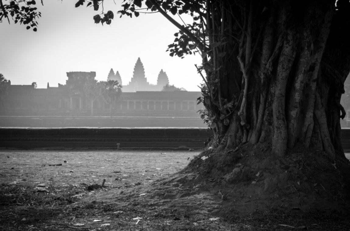 Ancient Angkor Wat In Black & White