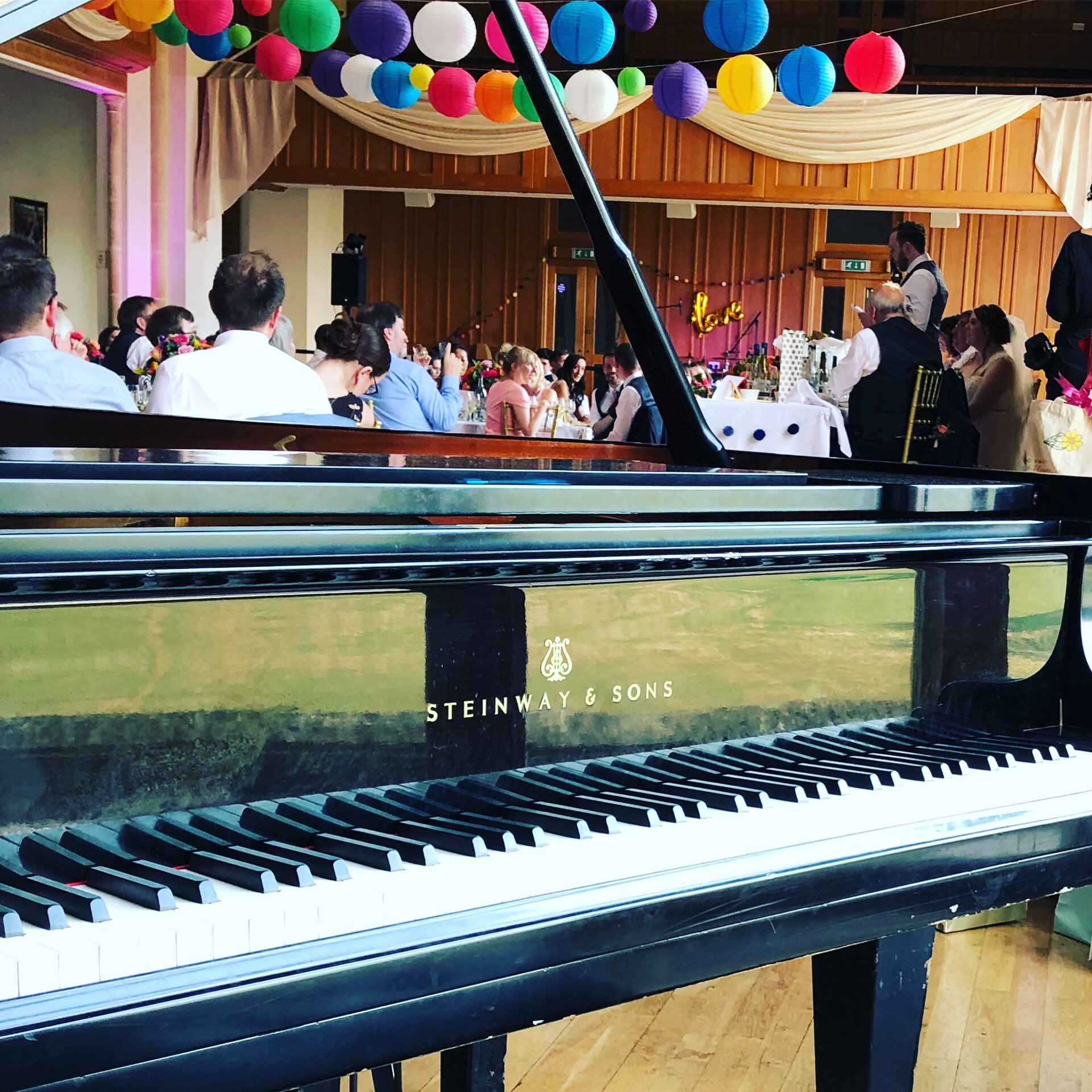 Performing on the 9 foot steinway at Bedford School for a wedding breakfast