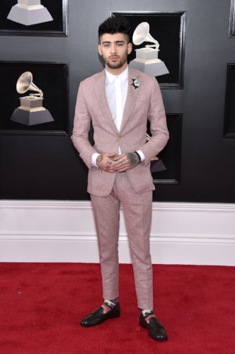 Zayn looked as good as he always does in a dusty rose Richard James suit.