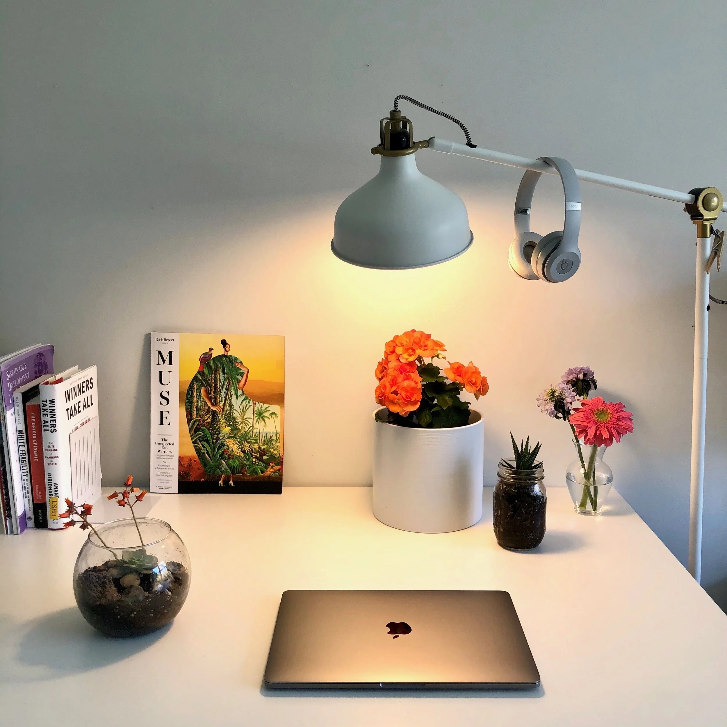  I like a clean white aesthetic flooded with natural light and dotted with plants and cool art that I cycle through each month.     Submission from @nataliegracehill 