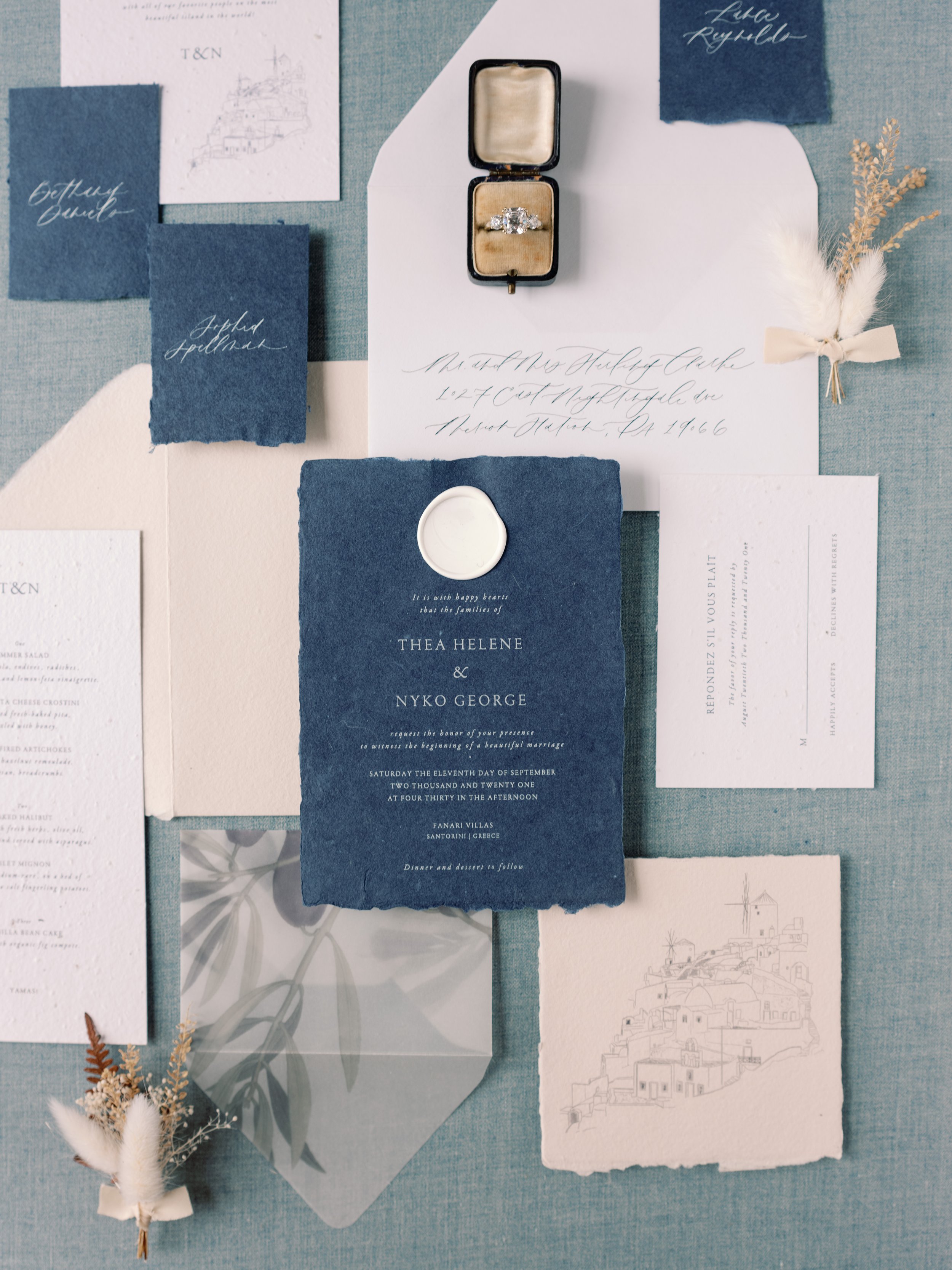 Santorini Greece Wedding Invitations | Custom Wedding Invitations | Krisanna Elizabeth Co.jpg