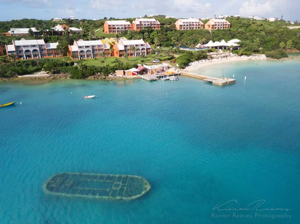 Looking out over Grotto Bay Beach Resort & our dive center directly off the dock.