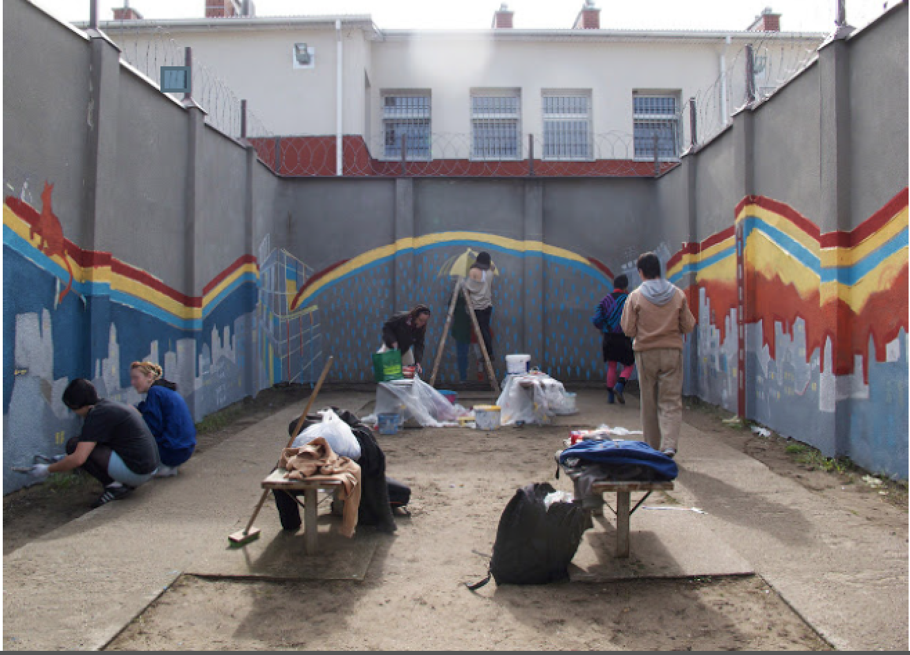 SPACERNIAK | PRISON YARD | 2012 | Painting workshops at female prison Olszynka Grochowska with artist Maja Rozbicka and female inmates