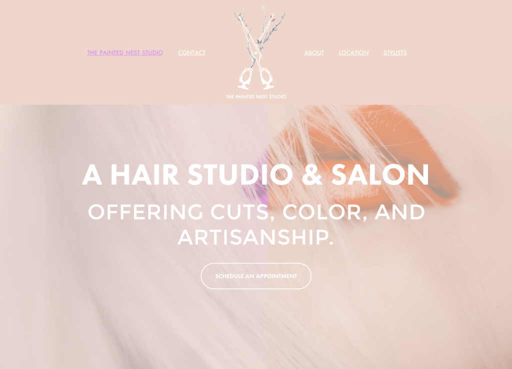 The Painted Nest Studio website home page