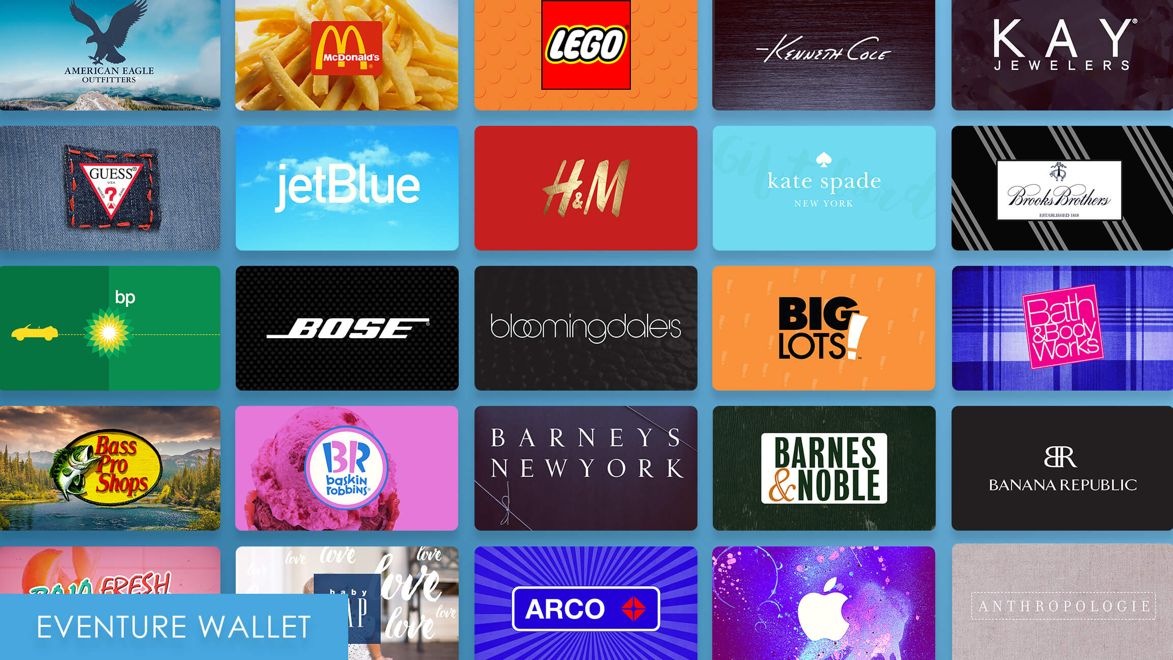 Eventure Wallet Gift Card Images