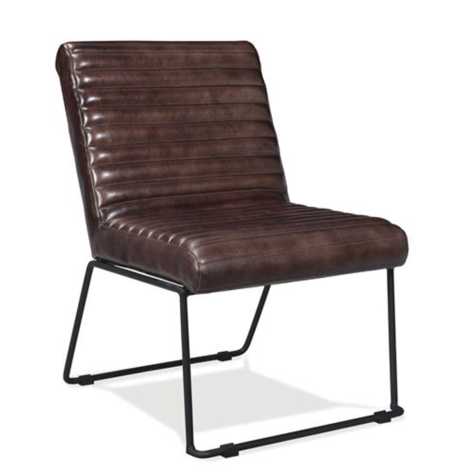 RIVERSIDE HORIZONTAL TUFTED LEATHER SIDE CHAIR