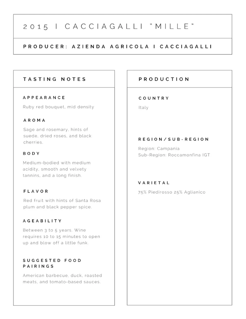Further information can be found here: I Cacciagalli