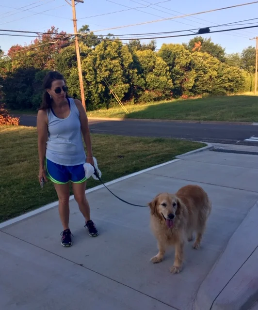 Belle out for a stroll