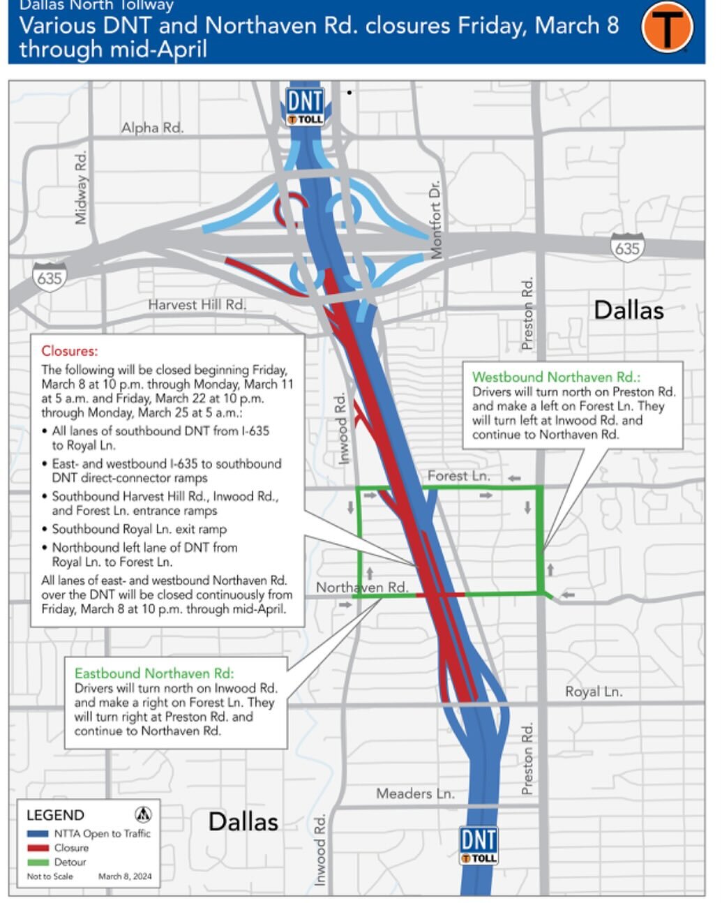 Alert: Roadwork may cause intermittent closures of the trail at the tollway.