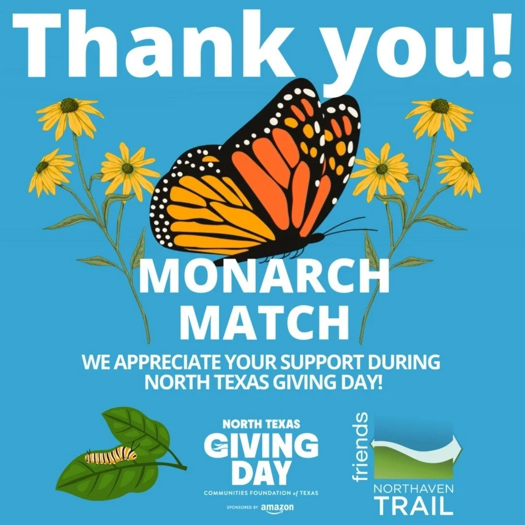 We are so thankful for our generous supporters! If you missed the opportunity to give yesterday, we still have matching funds available. You can still donate so we can receive up to $50k in matching funds! https://northaventrail.org/donate