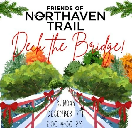 Mark your calendars for our annual HOLIDAY EVENT! Sunday, December 7th from 2:00 - 4:00 p.m. 

All are invited to celebrate the season and help decorate the bridge over Joe&rsquo;s Creek. Create pine cone ornaments while enjoying hot cocoa, holiday c