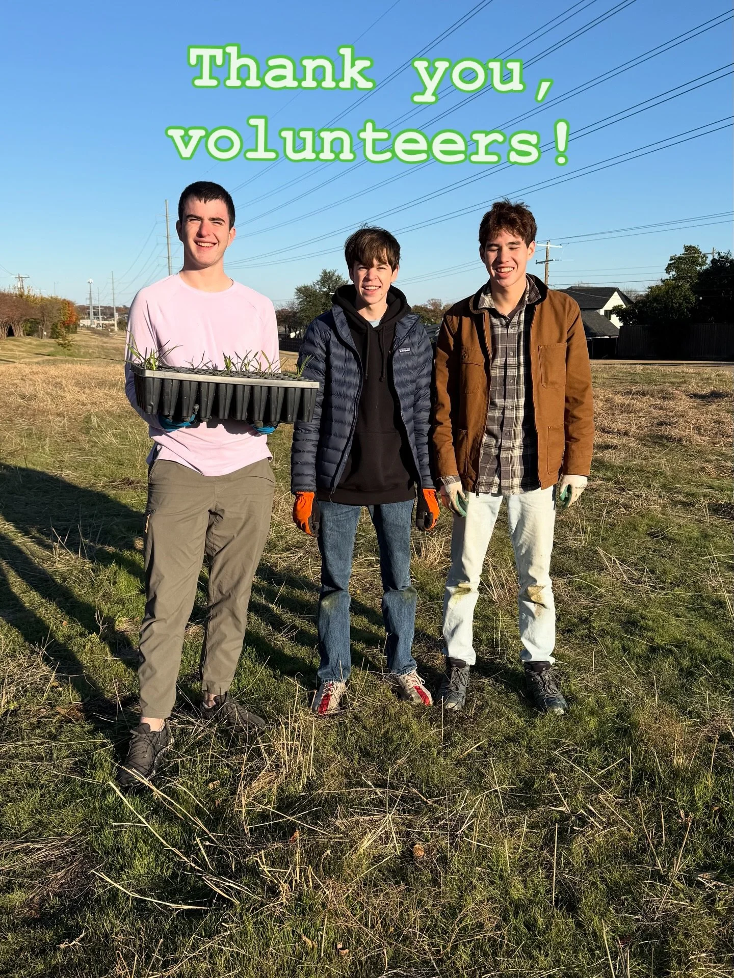 Today, six brave souls endured chilly weather to get a few hundred rescued plants into the ground. Thanks to our volunteers from St. Mark&rsquo;s School for leading the event today!