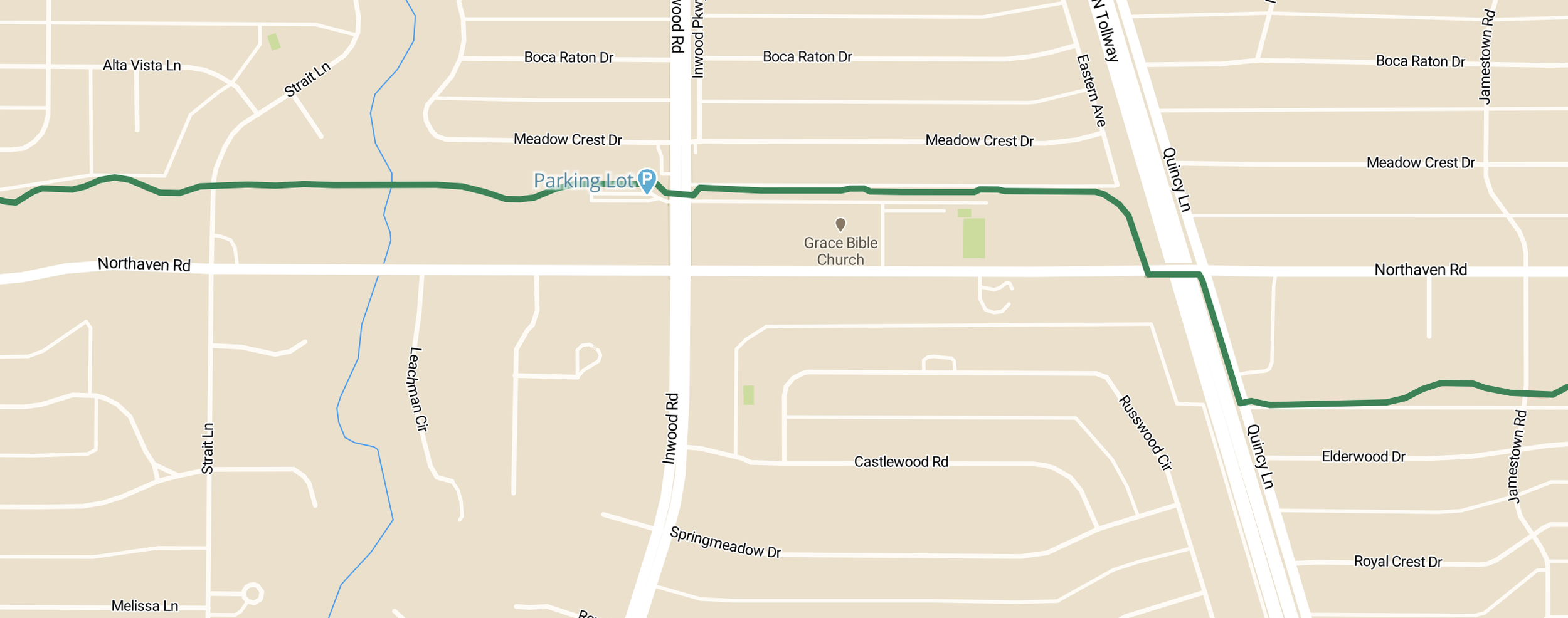 Northaven Trail Inwood Access Point Map