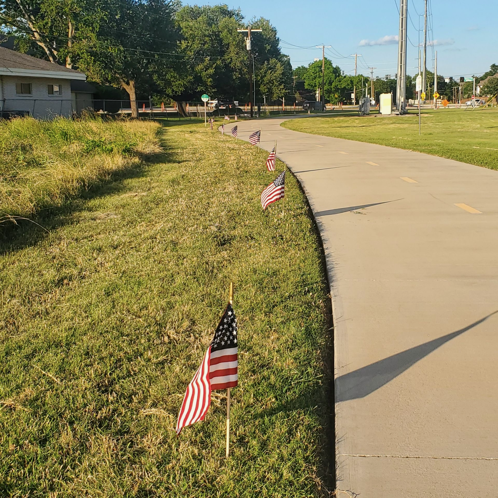 American Flags for the Fourth of July on Northaven Trail