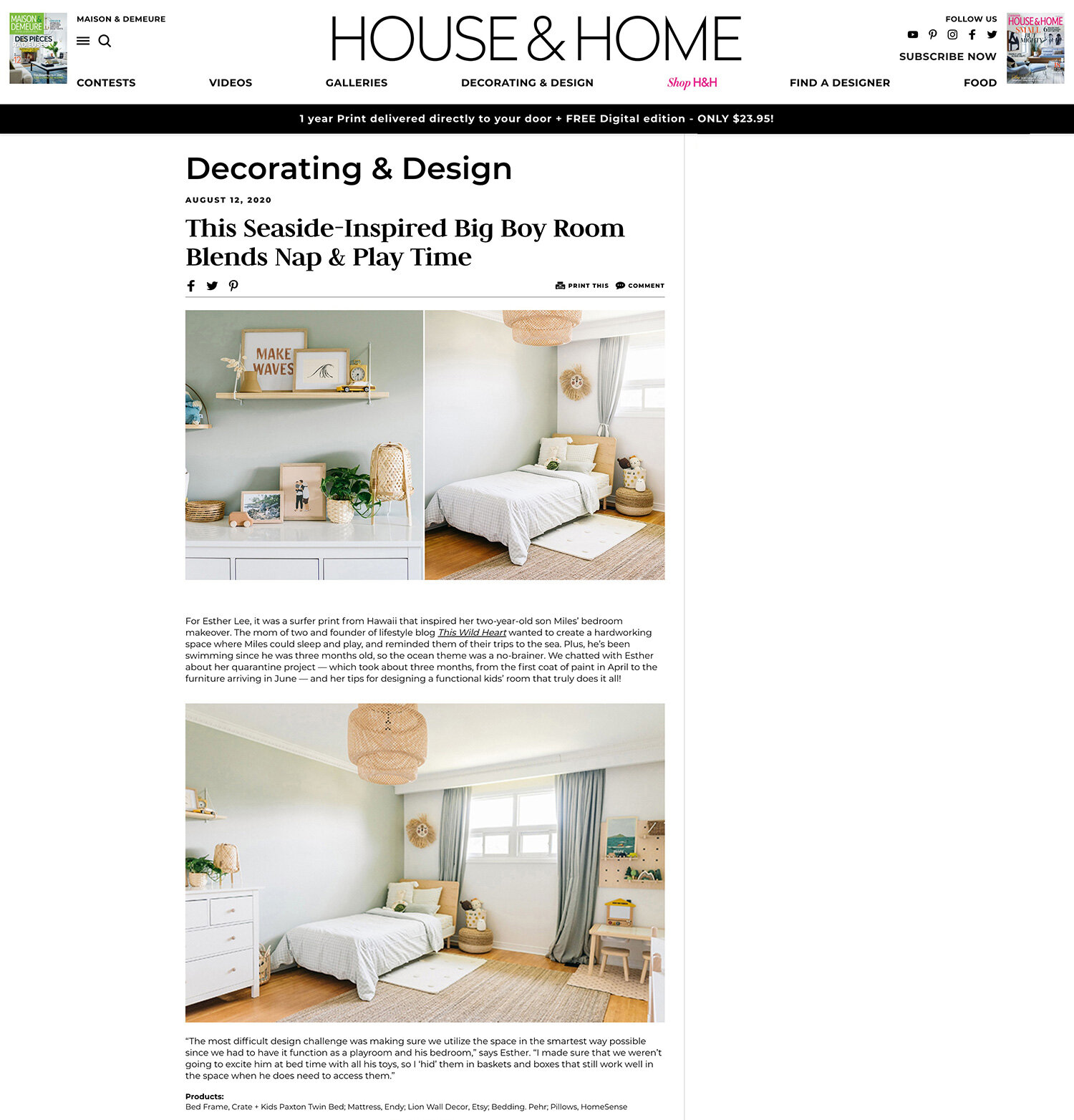 Feature: House & Home Magazine x This Wild Heart