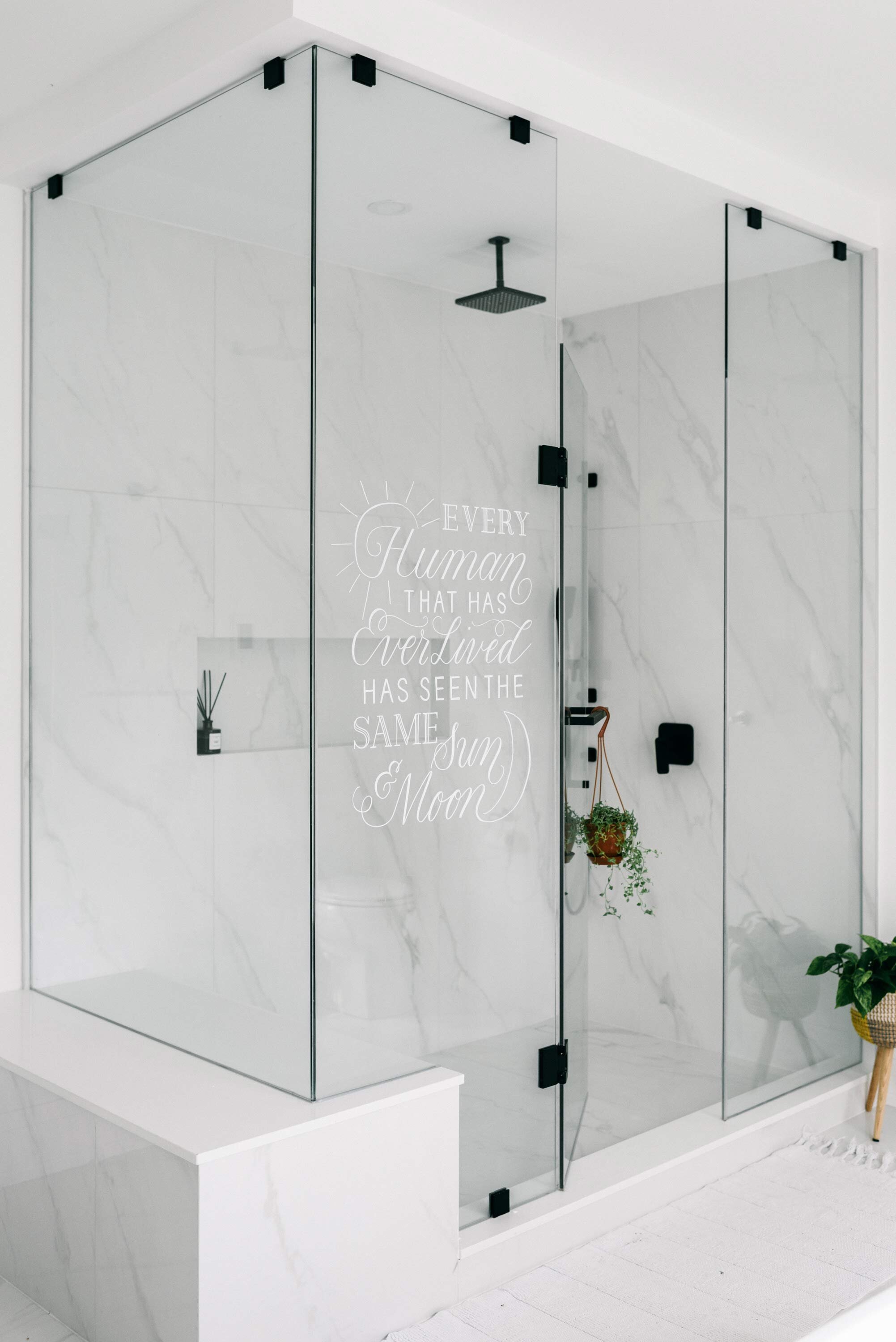 Shower Glass Door Lettering