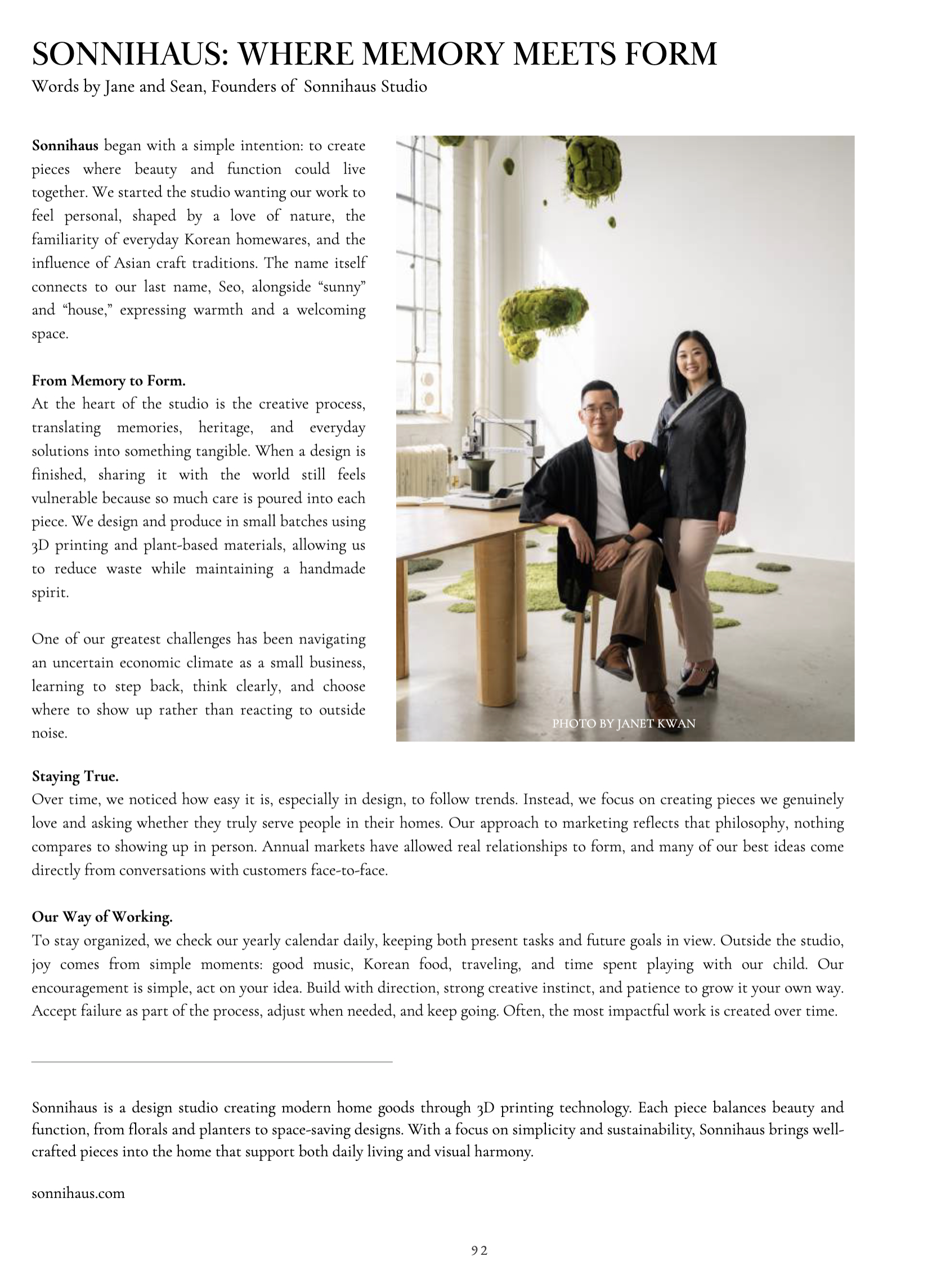 Feature: Sonnihaus in Cocolily Magazine