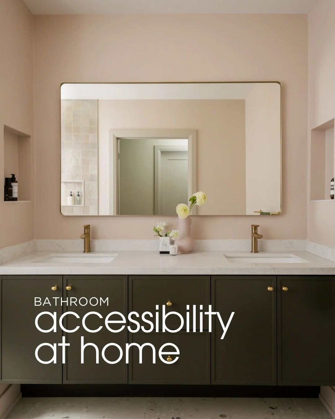 This bathroom is a special one because it was designed by @creativedesigntherapy to be more accessible. I loved photographing it and I hope to see more inclusive design like this.

There are many ways to create a space that is inclusive so here are a