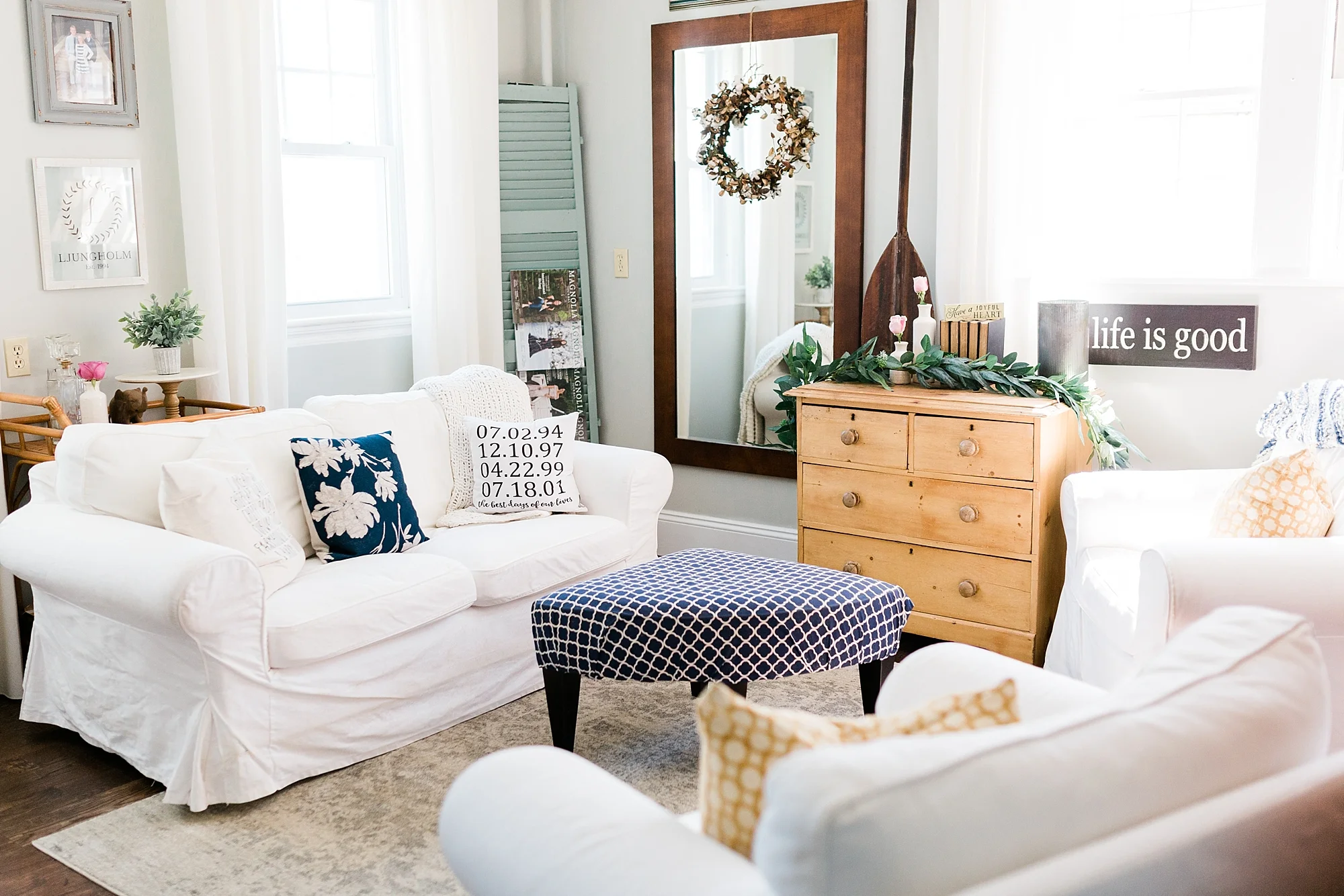 Living Room - Interior Design - New England Home - Madison Rae Photography