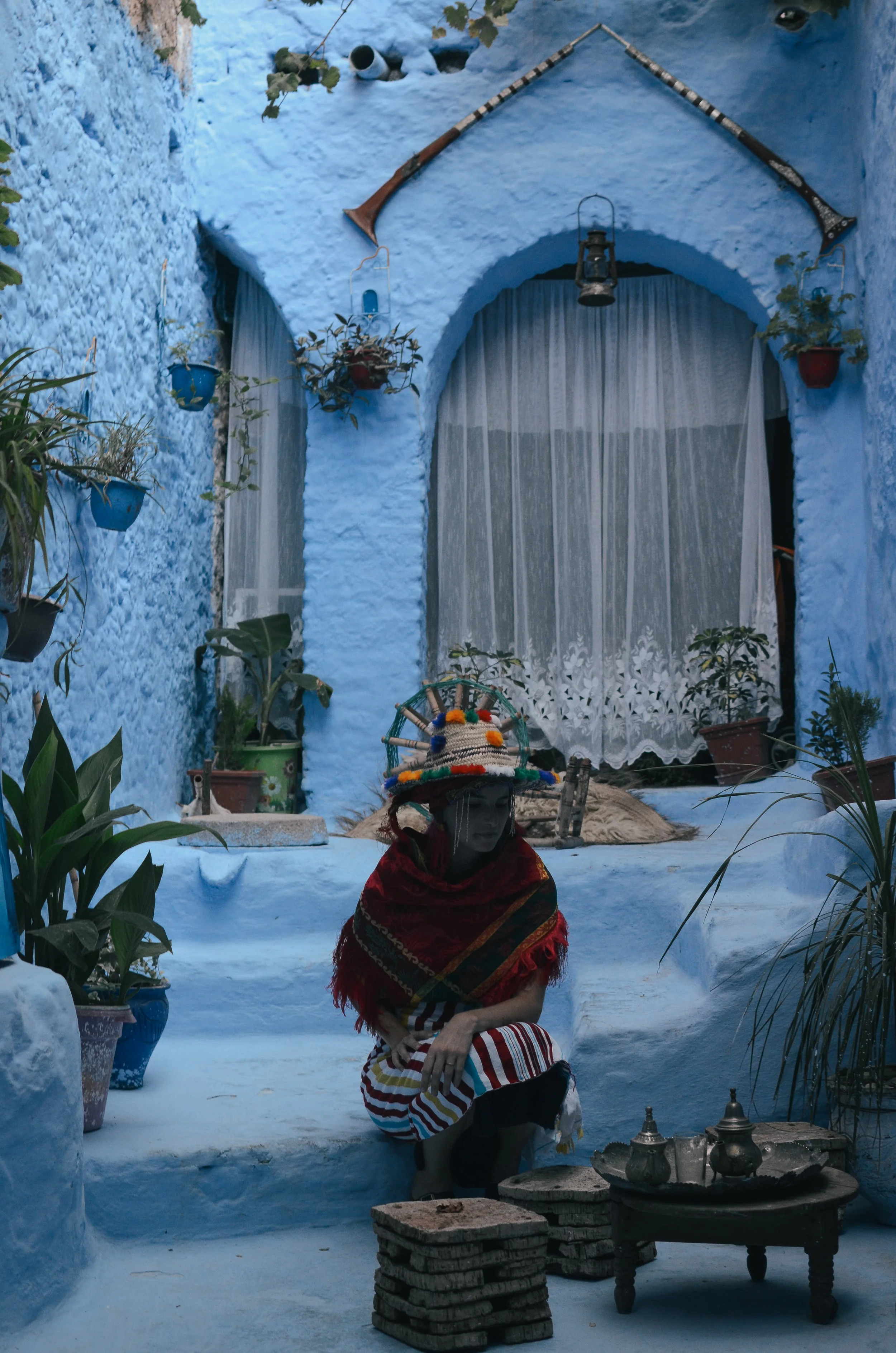  ^^ the man who owned this home would not take no for an answer in dressing me in this local garb.... 