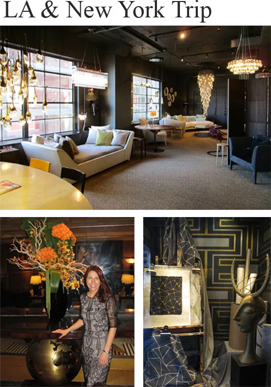 I visited many of our fabric and furniture showrooms in the United States. The Decoration and Design building in New York was 18 floors of beautiful displays and inspirational product. And in West Hollywood the design district was a plethora of gorgeous showrooms. We will post lots of images on Facebook if you would like to see more of what I saw onmy travels.