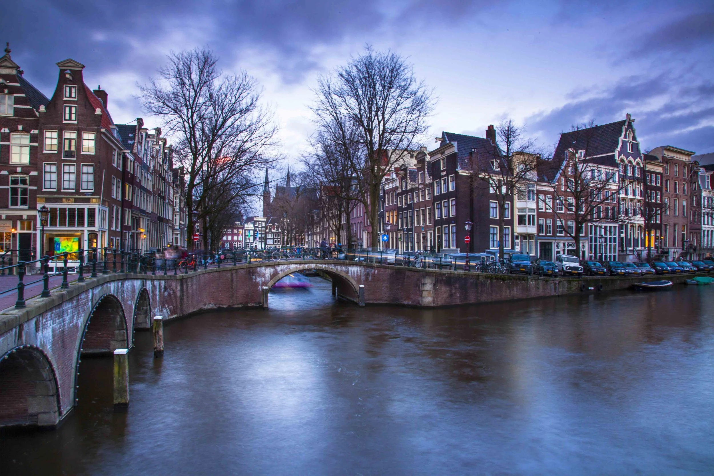 Winter sunset in Amsterdam