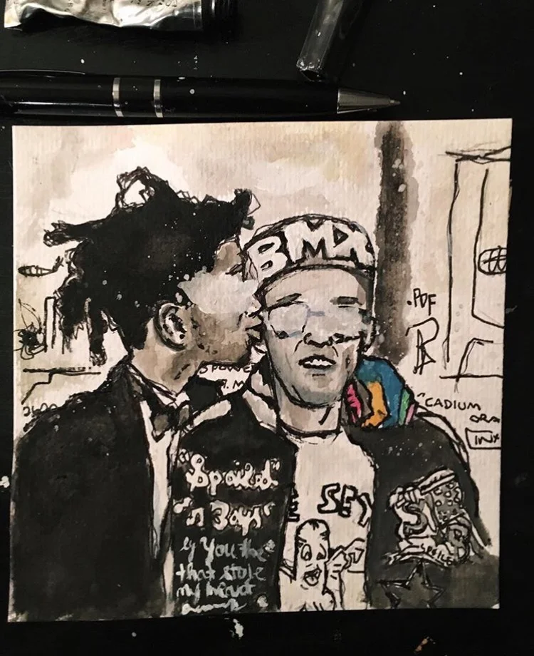 "Color Theory Basquiat/ Keith Haring" // 6x6 Mixed Media