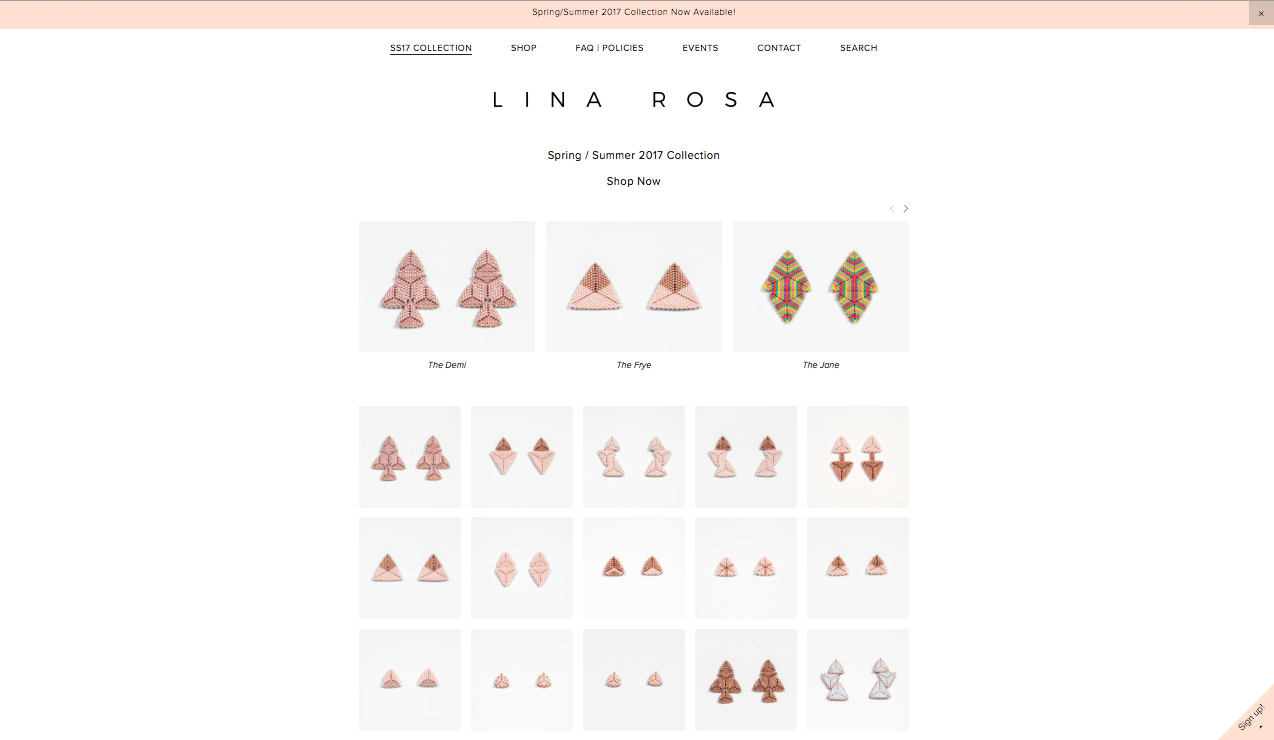 1. Lina Rosa jewelry We’re a sucker for a good statement piece, and we were so hype to find out about this gem in our own backyard! Lina Rosa Jewelry, handmade by Paulina Rodriguez, is a beautifully crafted line of vintage inspired beaded pieces that make you feel like you’re on an island just looking at them. The intricate designs and carefully woven beads are worthy