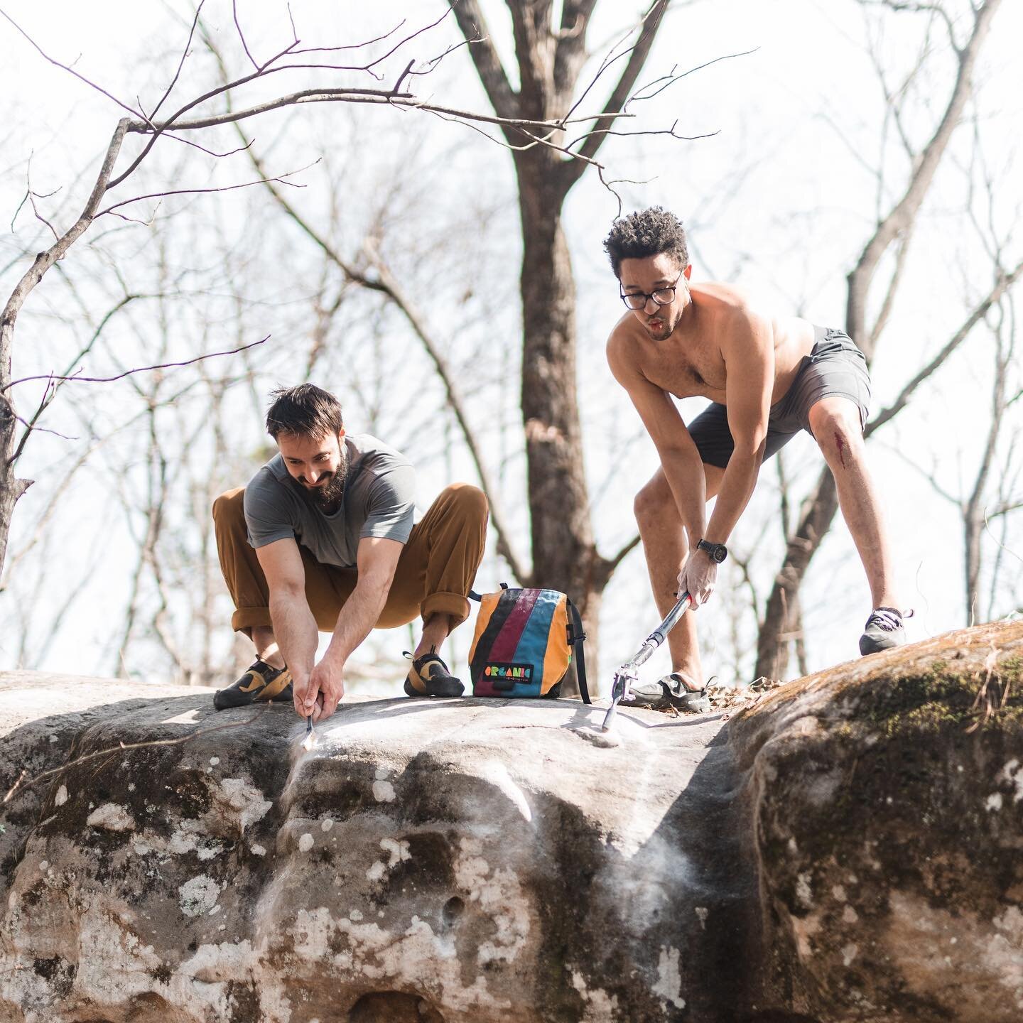 @isaactalbott and @shadowlex givin it all they&rsquo;ve got on the crux brushing.