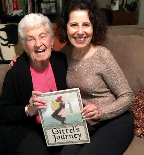Leslea with her Aunt Phyllis, now 91, whose family stories helped inspire the book, illustrated by Amy June Bates and published by Abrams Books for Young Readers. Photo by Mary Vazquez
