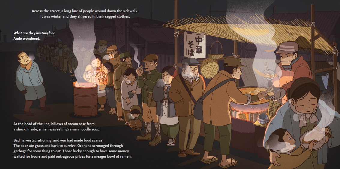 Magic Ramen, the Story of Momofuku Ando by Andrea Wang, illustration by Kana Urbanowicz