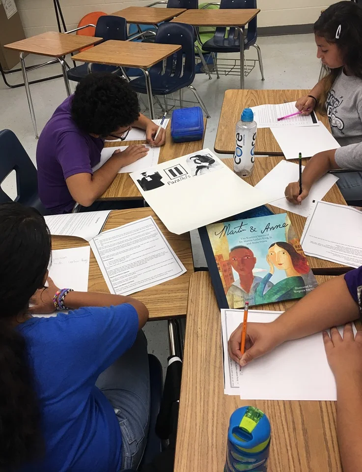 Kids from El Paso working on Martin & Anne projects that they will share with their Kindred Spirits friends at South Georgia Elementary in Amarillo.