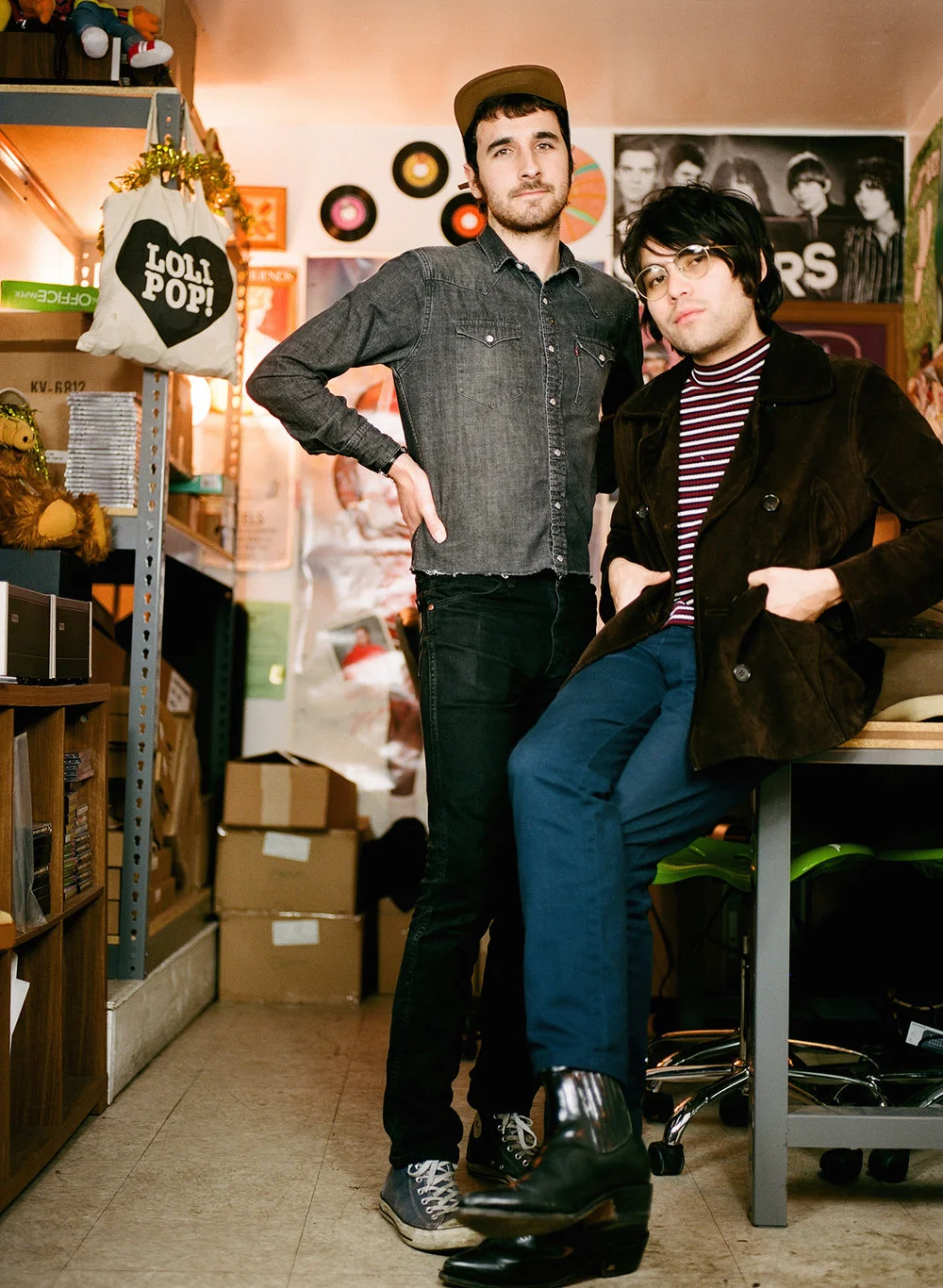Ignacio Gonzalez & Wyatt Blair at the new Lolipop Records compound - Photographed for FOXES Magazine in Boyle Heights, CA in Jan. 2017.