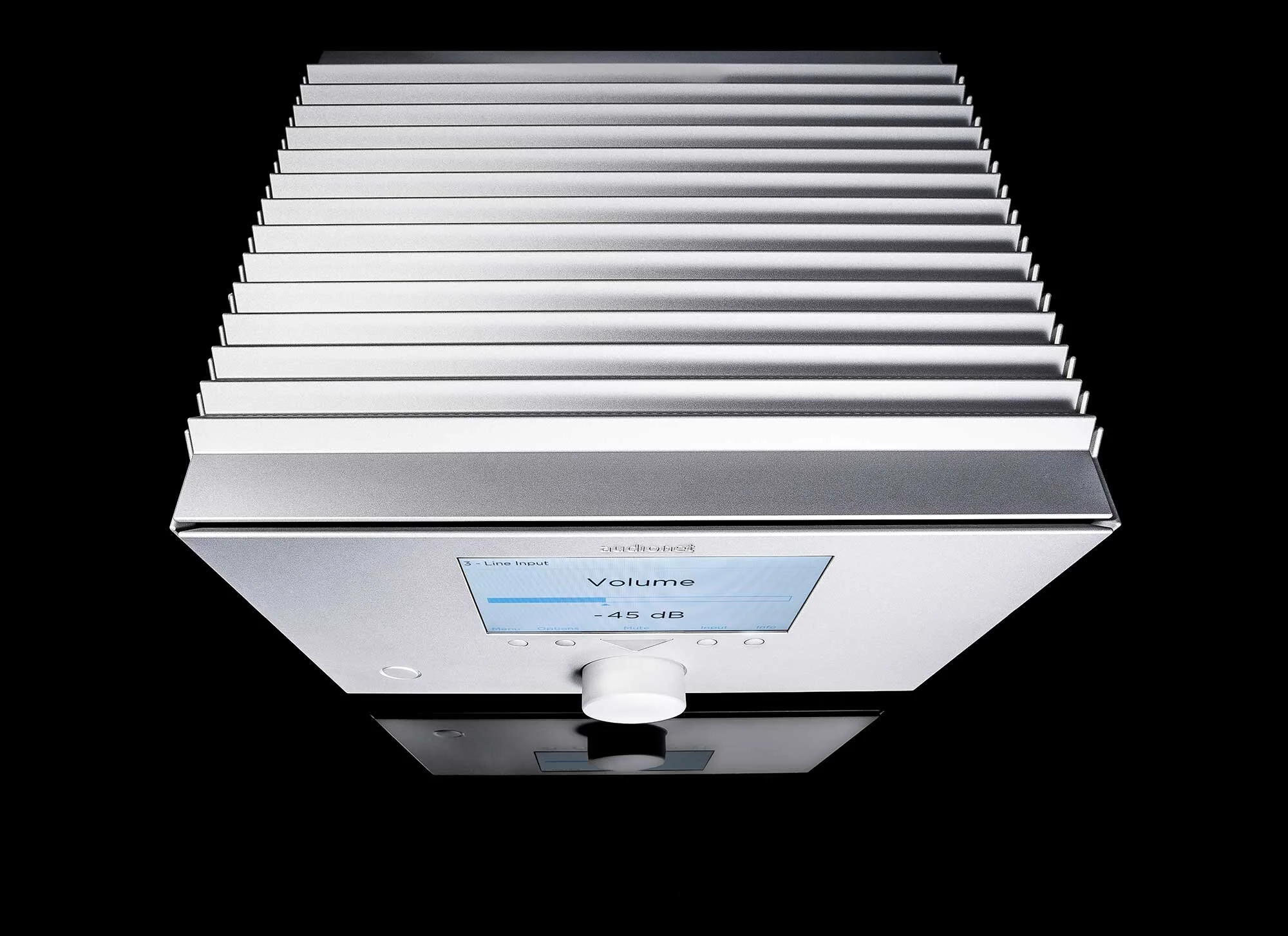 top view of Silver AUDIONET HUMBOLDT integrated amplifier