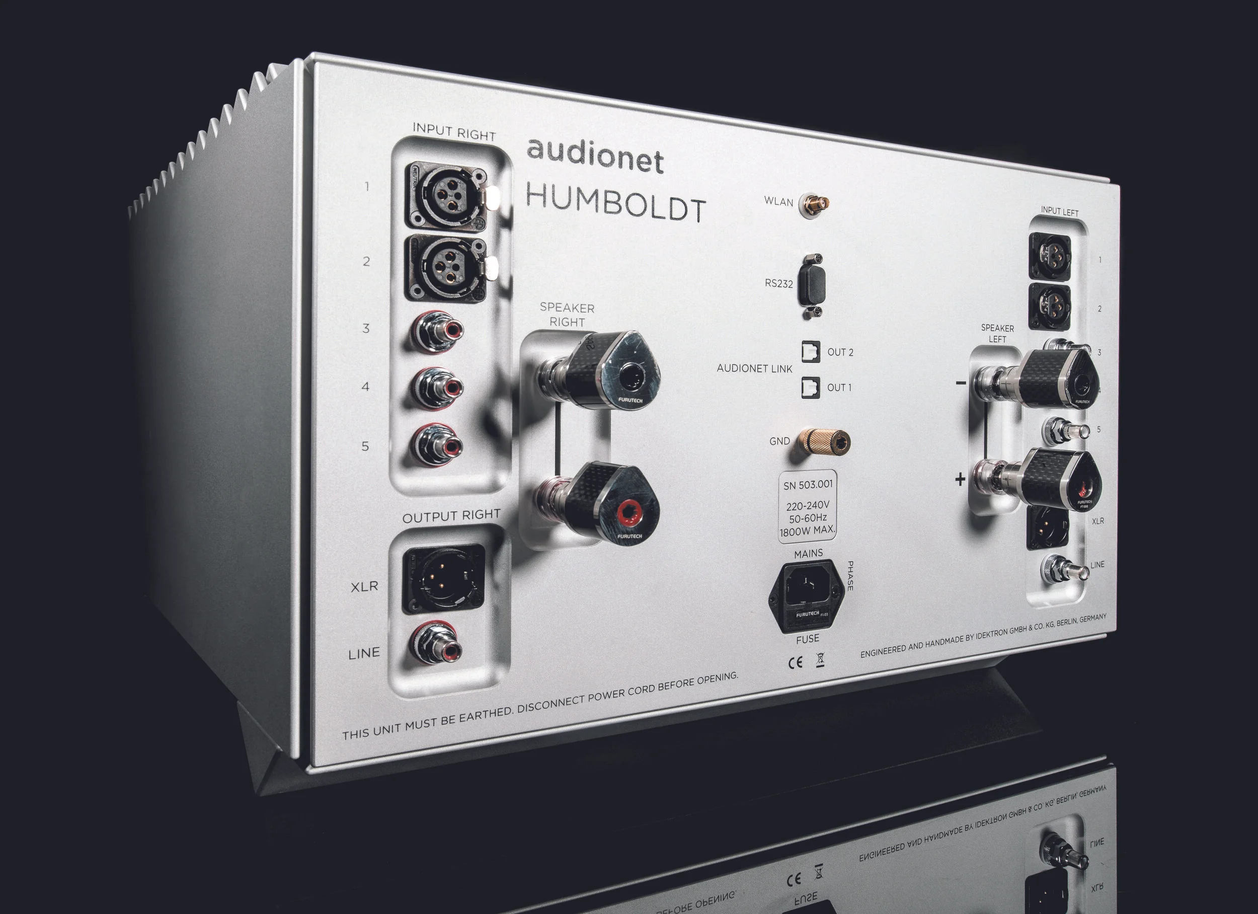 back of Silver AUDIONET HUMBOLDT integrated amplifier