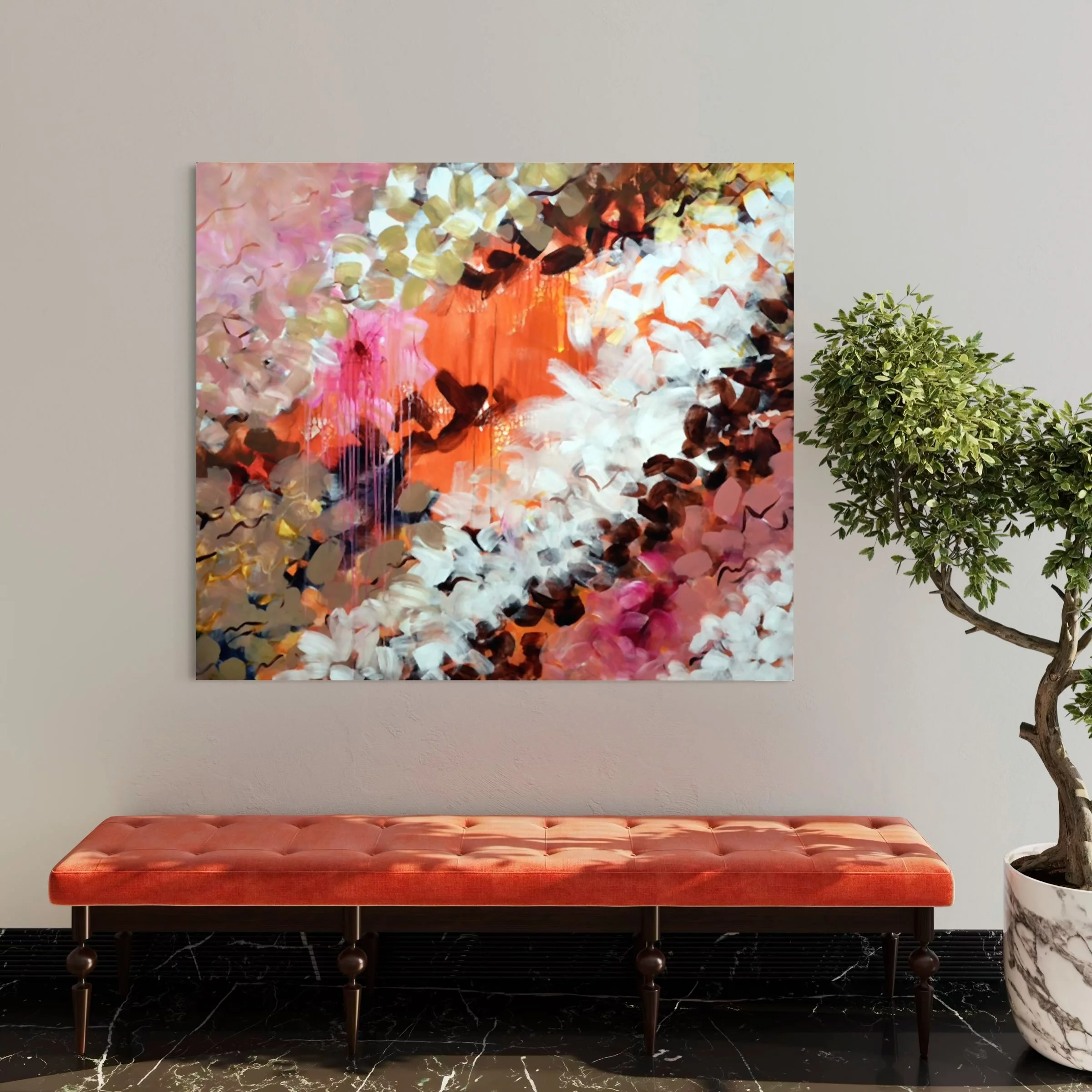 They say it&rsquo;s spring, akryl p&aring; lerret 130 x 150 cm, 2026. Maleriet er tilgjengelig p&aring; @fogdegaardenkunstforening p&aring; Stathelle til 13. september 🌱

#maleri #kunstutstilling #fogdenssalong #v&aring;r #h&oslash;st @livsolbergand