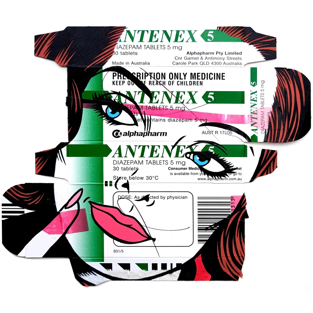Decisions - Acrylic on pharmaceutical package - 2017