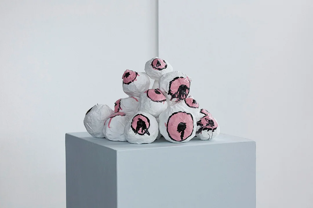 Drink the Pink, Household and gloss paint on paper mache, Dimensions variable, 2016