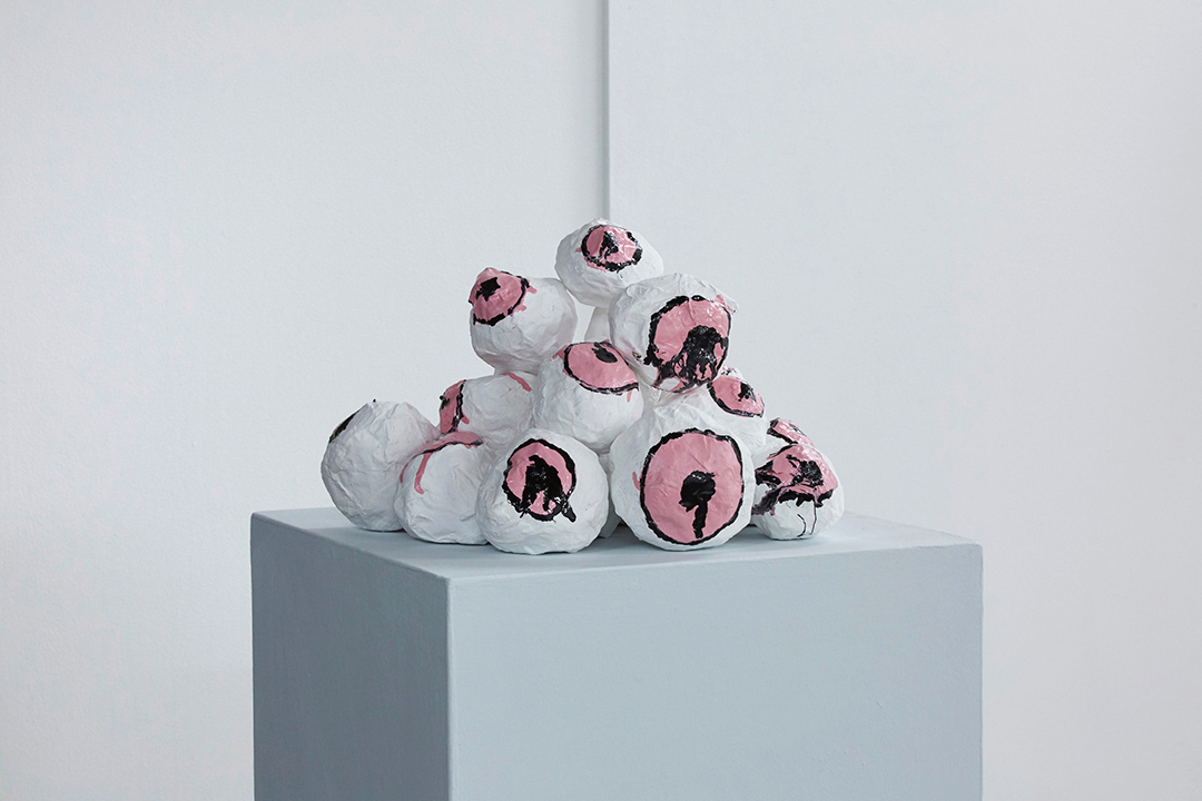 Drink the Pink, Household and gloss paint on paper mache, Dimensions variable, 2016