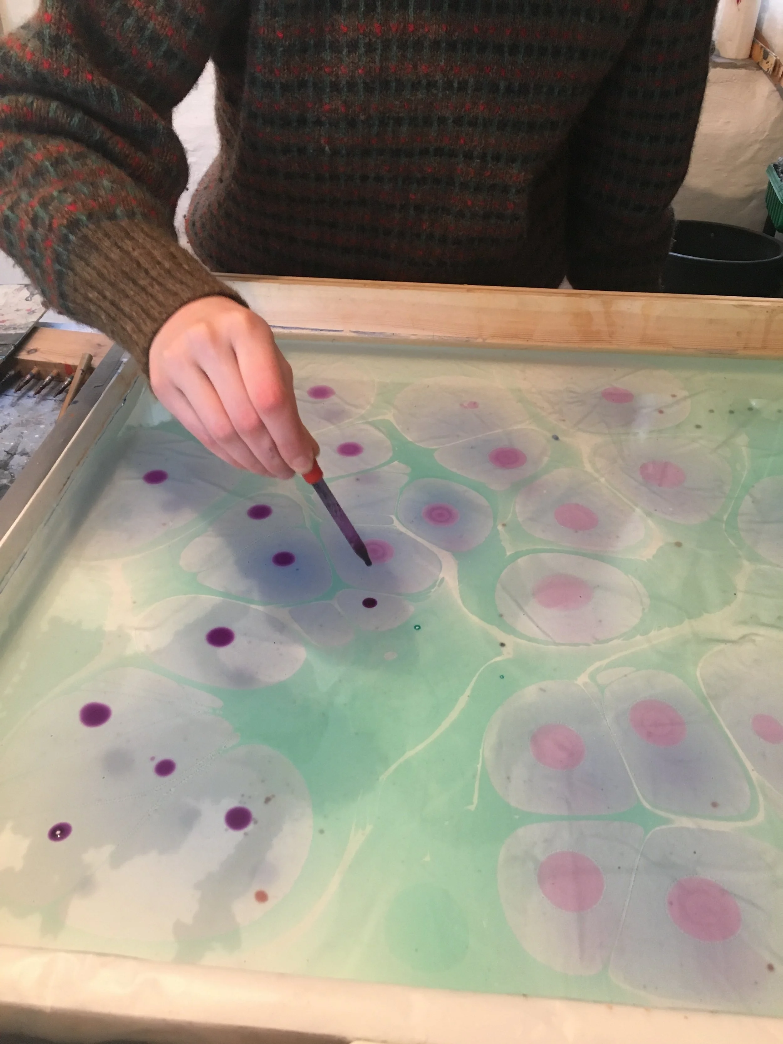 Studio Shot , Erin Hughes marbling