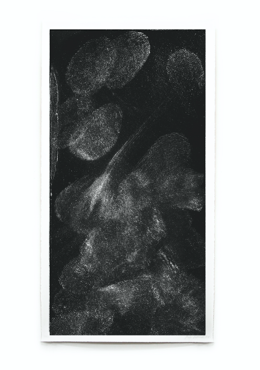 16072019. Thermochronic Screenprint - Piotr KrzymowskiAll thermochromic screenprints are scans of the fingerprints of the artist collected from the screen of his iPhone, uncovered using a aluminium powder, usually reserved for criminologists.Then pr…