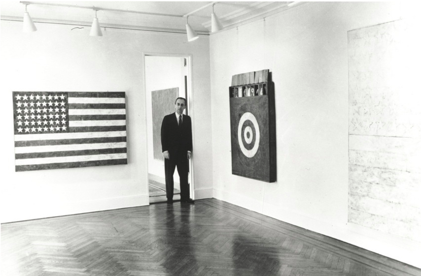 Jasper Johns at leo Castelli gallery.png