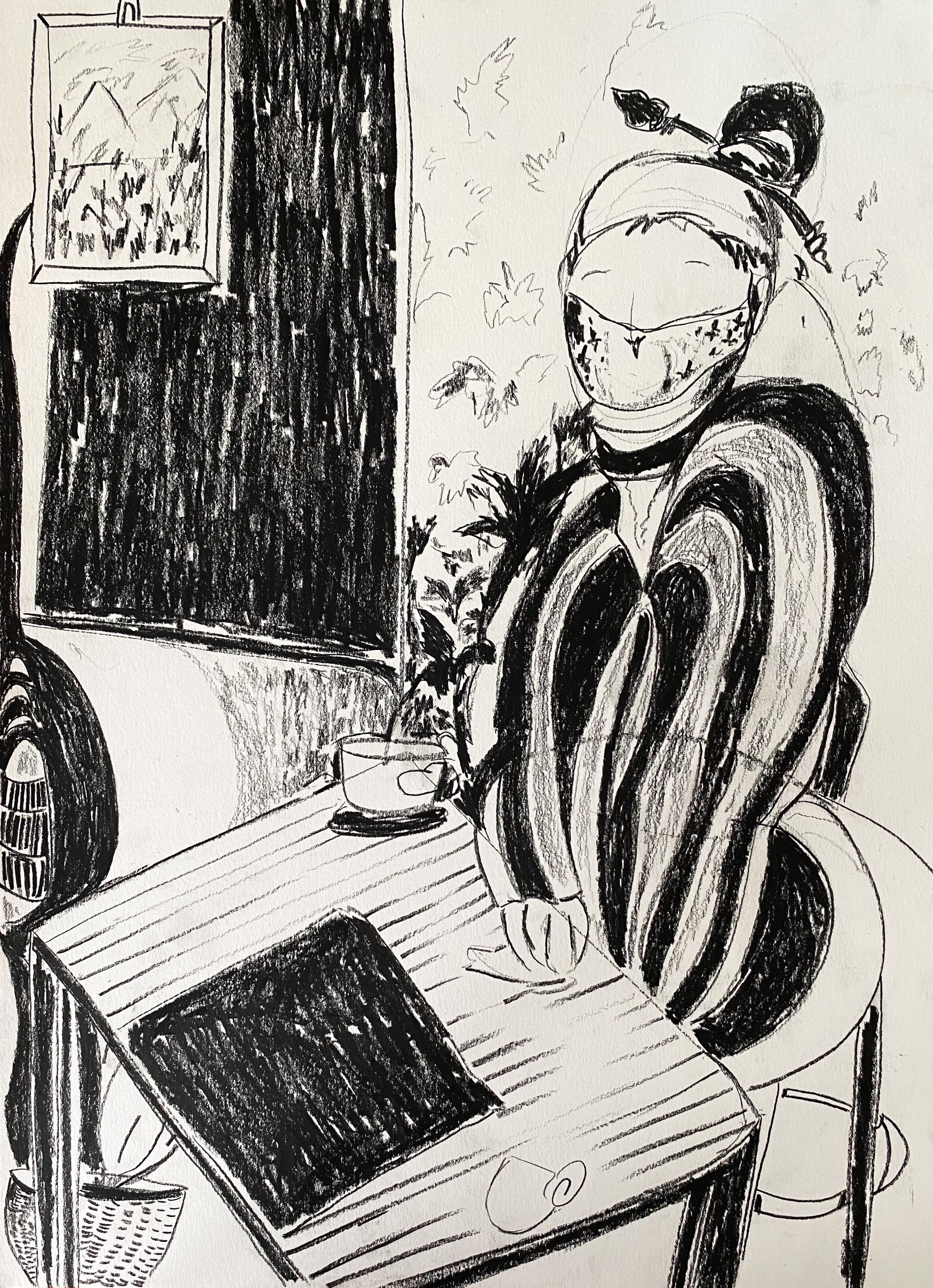 Lady with coffee cup - Pimpawan Wangamonmit