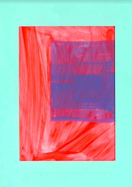 Flat Mountain #1, screen print with acrylic and acetate, 12 x 15 cm